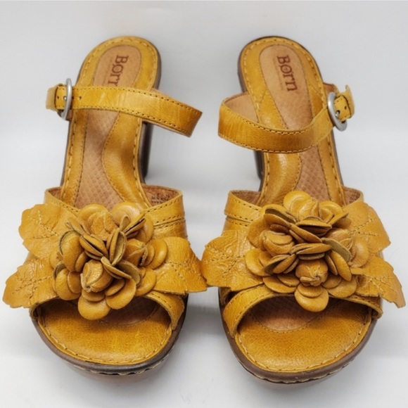Born Shoes Born Strappy Floral High Heel Sandals Size 6 Poshmark